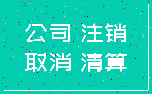 公司 注销_取消 清算
