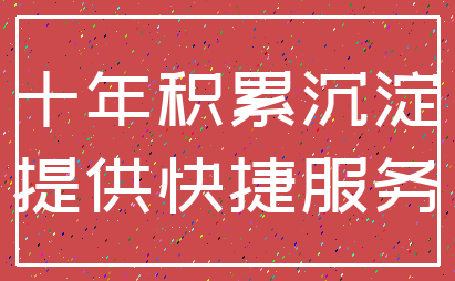 十年积累沉淀_提供快捷服务