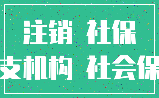 注销 社保_分支机构 社会保障