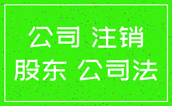 公司 注销_股东 公司法
