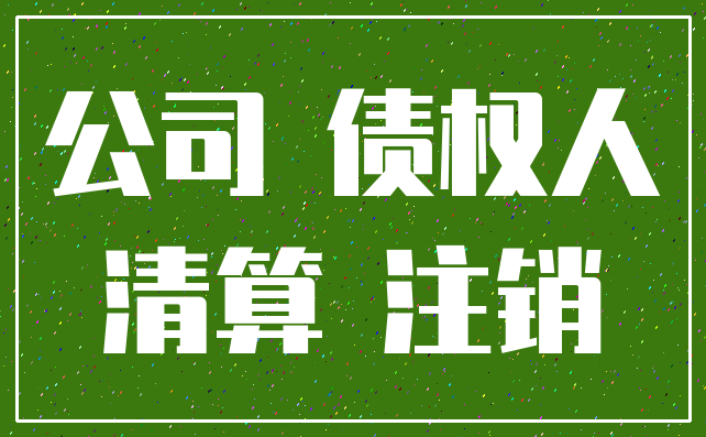 公司 债权人_清算 注销
