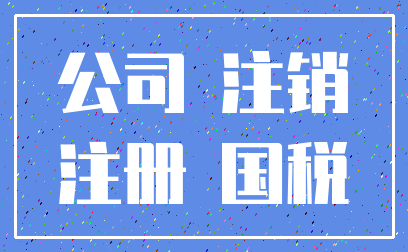 公司 注销_注册 国税