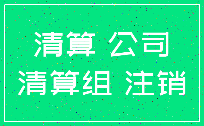 清算 公司_清算组 注销