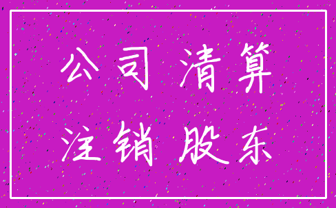 公司 清算_注销 股东