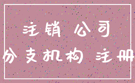 注销 公司_分支机构 注册