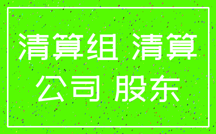 清算组 清算_公司 股东
