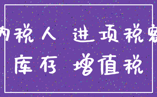 纳税人 进项税额_库存 增值税