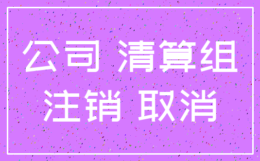 公司 清算组_注销 取消