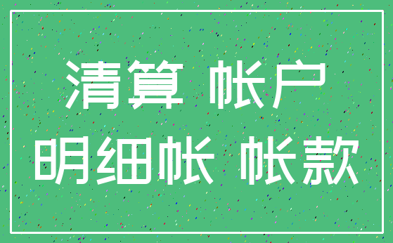 清算 帐户_明细帐 帐款