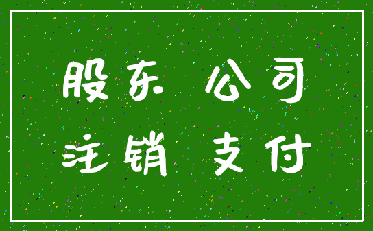 股东 公司_注销 支付