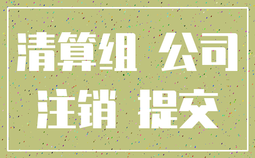 清算组 公司_注销 提交