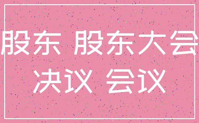 股东 股东大会_决议 会议