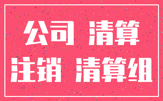 公司 清算_注销 清算组