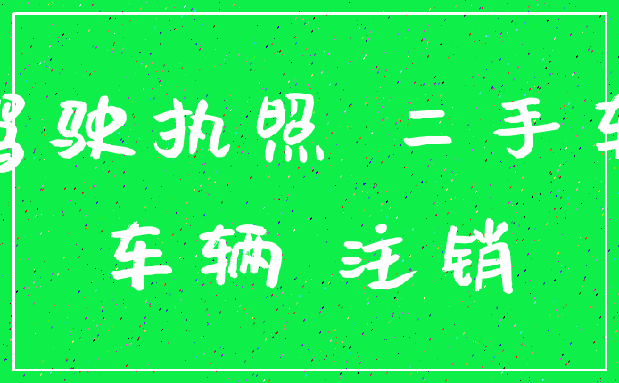 驾驶执照 二手车_车辆 注销