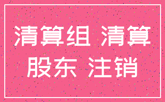 清算组 清算_股东 注销