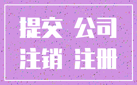 提交 公司_注销 注册