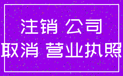 注销 公司_取消 营业执照