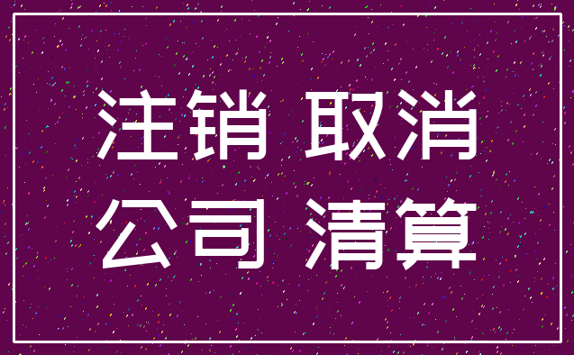 注销 取消_公司 清算