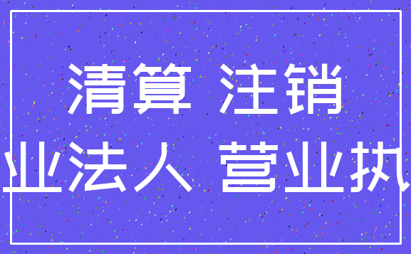 清算 注销_企业法人 营业执照