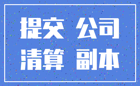 提交 公司_清算 副本