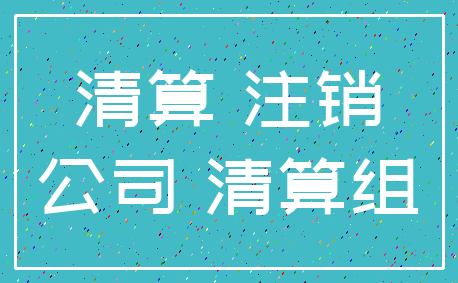 清算 注销_公司 清算组