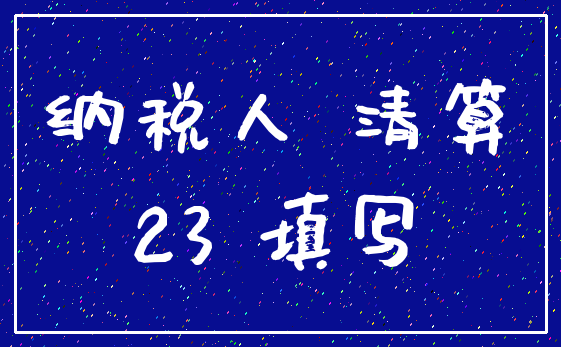 纳税人 清算_23 填写