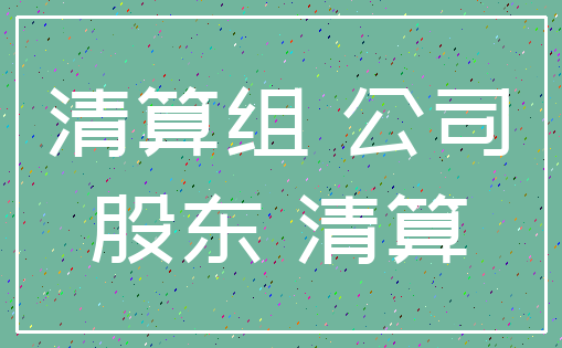 清算组 公司_股东 清算