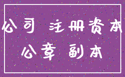 公司 注册资本_公章 副本