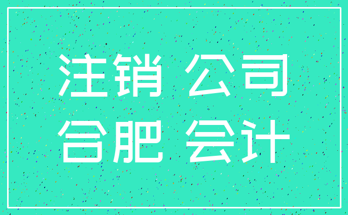 注销 公司_合肥 会计