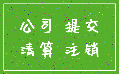 公司 提交_清算 注销