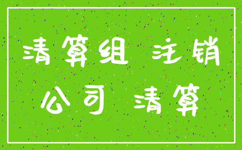 清算组 注销_公司 清算