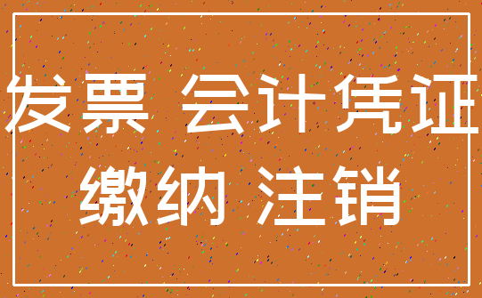 发票 会计凭证_缴纳 注销