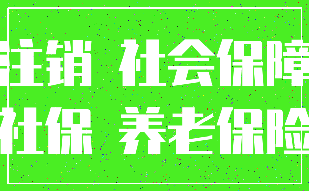 注销 社会保障_社保 养老保险