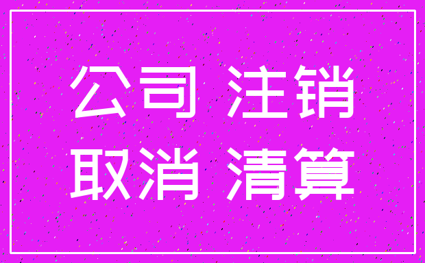 公司 注销_取消 清算