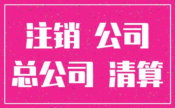 注销 公司_总公司 清算