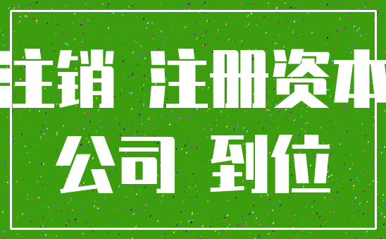 注销 注册资本_公司 到位