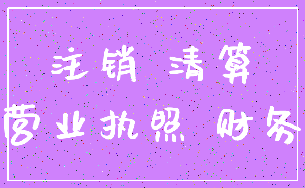 注销 清算_营业执照 财务