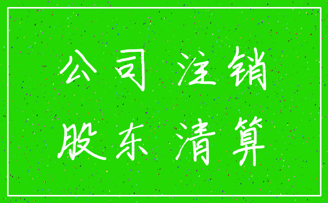 公司 注销_股东 清算