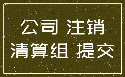 公司 注销_清算组 提交