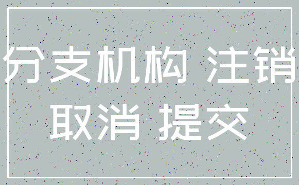分支机构 注销_取消 提交