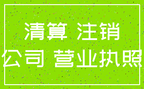 清算 注销_公司 营业执照