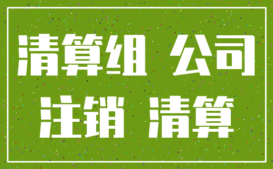 清算组 公司_注销 清算