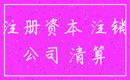 注册资本 注销_公司 清算