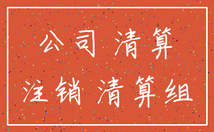 公司 清算_注销 清算组