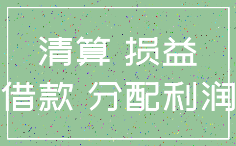 清算 损益_借款 分配利润