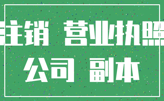 注销 营业执照_公司 副本