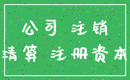 公司 注销_清算 注册资本