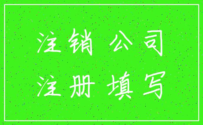 注销 公司_注册 填写