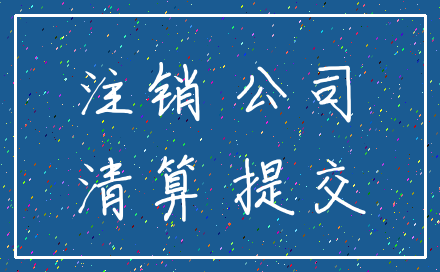 注销 公司_清算 提交
