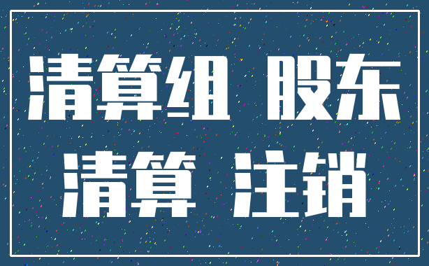 清算组 股东_清算 注销